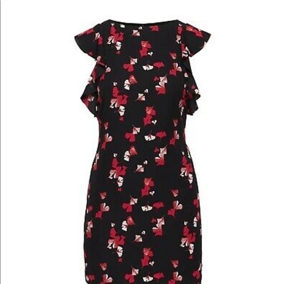 π
Ίbanana Republic Black Floral Flutter Sleeve Shift Dress Size 2 - Picture 9 of 9